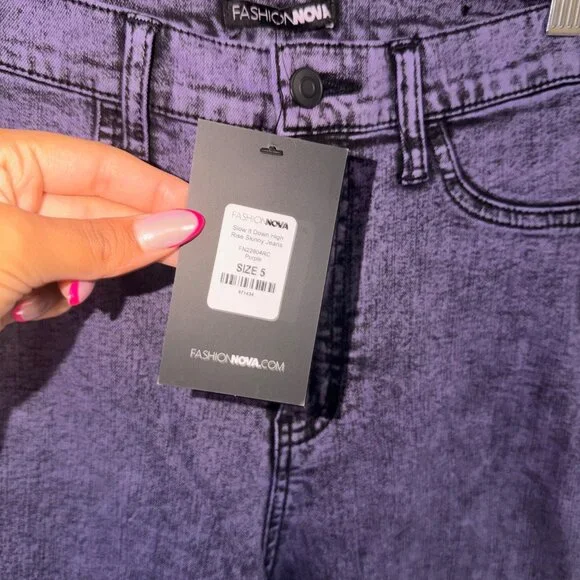 Fashion Nova Purple Washed Jeans 5 - Picture 3 of 5